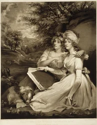 Dcery sira Thomase Franklanda, Baronet, 1797 (mezzotinta hnědým inkoustem)