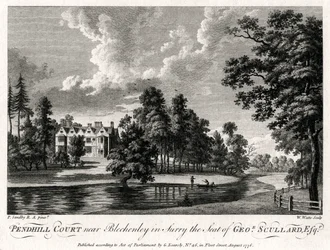Pendhill Court poblíž Bletchenley v Surry, sídlo George Scullard Esquire, 1776