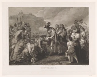 Anglický Karel II přijíždí na pláž v Doveru 25. května 1660 Restaurování (název na objektu)