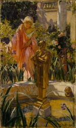 Stoupání ve fontáně, ca. 1916.