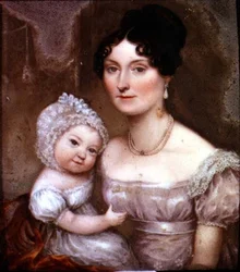 Lady FitzHerbert s jedním ze svých nejmladších dětí, kolem roku 1817 (břidlice)