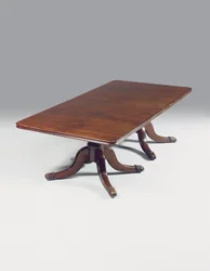 Irish Regency jídelní stůl se dvěma podstavci (mahagon)
