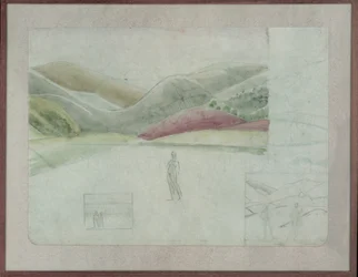 Studie pro Santissima Trinita, kolem roku 1924 (tužka a akvarel na papíře)