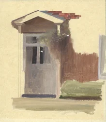 Přední dveře Line Holt Farm House (olej přes tužku na pauzovacím papíře)