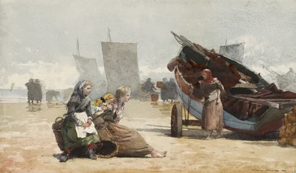 Plážová scéna, Cullercoats, 1881