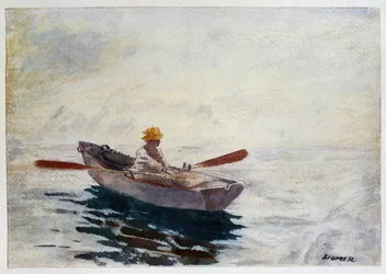 Chlapec ve člunu