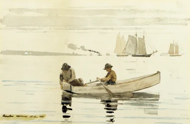 Boys Fishing, Gloucester Harbour, 1880