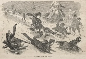 Coasting Out of Doors, 1857.