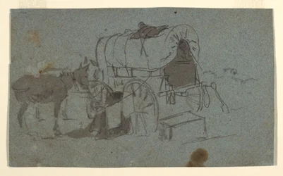 Kresba, Armádní vůz a mula, asi 1862