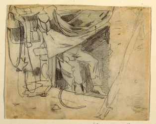 Kresba před vojenskou chatou, 1862