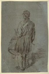 Kresba, Bubeník při pohledu zezadu, pravděpodobně 1864