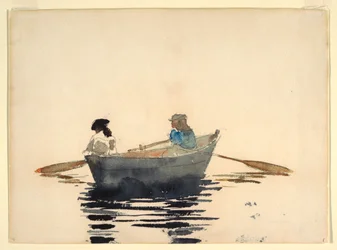 Kresba, Dvě dívky ve člunu, 1876-80