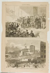Vyhnání černochů a abolicionistů z Tremont Temple v Bostonu ve státě Massachusetts dne 3. prosince 1860