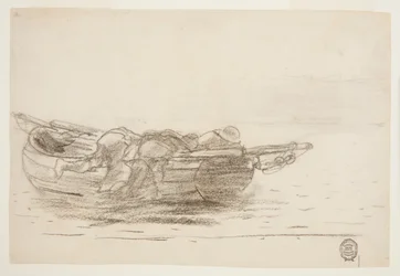 Rybáři šplhající přes Gunwales, Cullercoats, Anglie