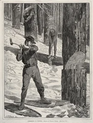 Dřevorubectví v zimě, 1871.
