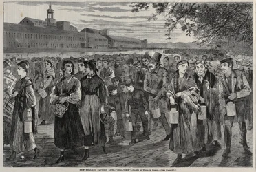 Život továrny New England - Bell-Time, 1868.