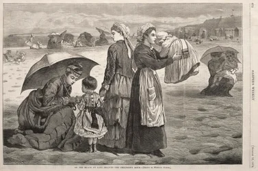 Na pláži v Long Branch - Hodina dětí, 1874.