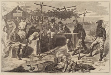 Den díkůvzdání v táboře, publikoval 1862.