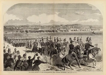 The Grand Review at Camp Massachusetts, Near Concord, 9. září 1859, z Harper