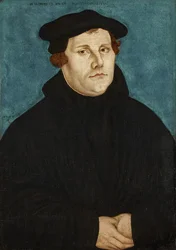 Martin Luther, poprsí v celé délce, obrácený vpravo