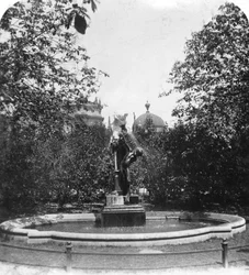 Fontána, Mnichov, Německo, c1900.