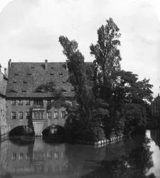 Nemocnice svatého Ducha, Norimberk, Bavorsko, Německo, 1900.