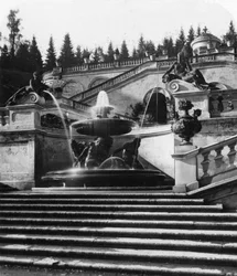 Fontána v zámku Linderhof, Bavorsko, Německo, c1900.