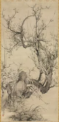 Švestky, bambus a orchidej, 1834.