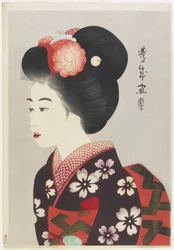 Maiko Girl, 1924 (barevný dřevotisk)