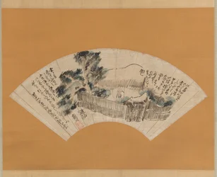Scéna z Úzké cesty na hluboký sever Oku no hosomichi, ca. 1780.