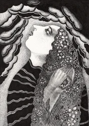 Hvězda, 2018 (kresba tuší na papíře)
