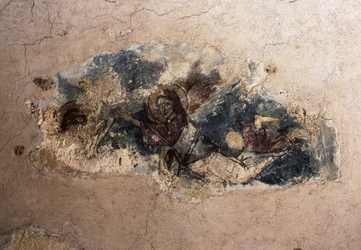 Anděl, detail z fresky v kostele Agios Georgios Apodoulou, Apodoulou, Kréta, Řecko (foto)