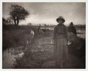 Zemědělství na orné půdě, sklizeň „Poling The Marsh Hay“ (transport du foin des marais)