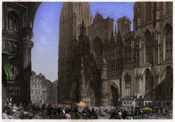 Cathedrale de Rouen, circa 1850 (rytina)