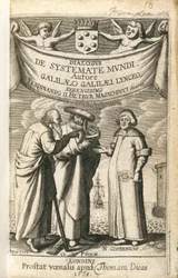 Frontispis "Kosmické soustavy" od Galilea