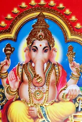 Ganéša neboli Ganapati: hinduistický bůh se sloní hlavou.