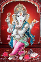 Ganéša neboli Ganapati: hinduistický bůh se sloní hlavou.