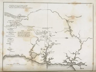 Mapa Sydney a okolních oblastí, Austrálie, c 1798