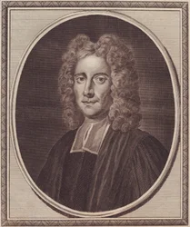 Portrét anglického filozofa Samuela Clarkea (1675-1729), mědirytina Johna Goldara (1729-1795) z obrazu Gibsona