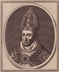 Portrét Williama Waynfletea (1398-1486), biskupa z Winchesteru, mědirytina od Johna Goldara (1729-1795)