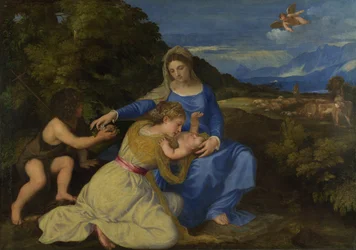 Panna a dítě s kojencem svatým Janem a ženskou svatou nebo dárkyní (dále jen „Aldobrandini Madonna“)