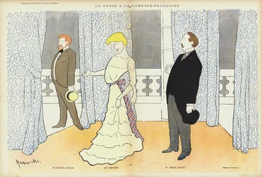 Herci vystupující v Le Passe v Comedie-Francaise, ilustrace pro Le Rire