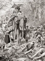 Inspekce Sher Shah Suris Great North Road, (nyní The Grand Trunk Road), z Hutchinsons History of the Nations, pub. 1915