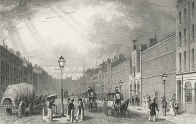 Farringdon Street a věznice Fleet, 1830