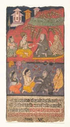 Shalibhadra Performing Austerities: Folio z rukopisu Šalibhadry