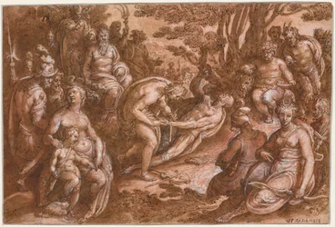 Stahování z kůže Marsyas, c. 1570-1605.