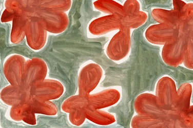 Abstraktní červený květinový vzor