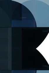 Tmavě modré geometrické oblouky