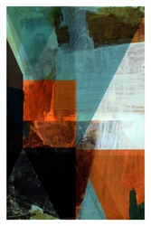 Modrozelená a oranžová geometrie