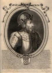 Portrét Filipa IV. Bela (1268 - 1314), francouzského krále - Filip IV. Sličný (1268-1314) Francouzský král - rytina z 